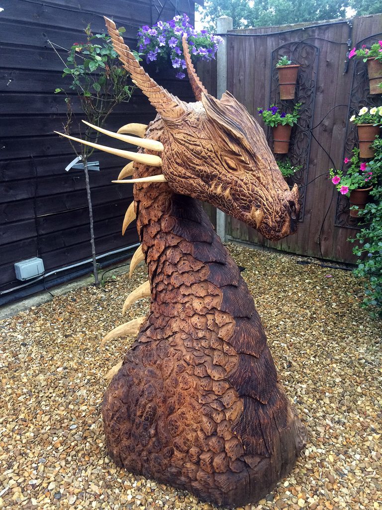 Year of the Dragon Bust Matthew Crabb Chainsaw Artist