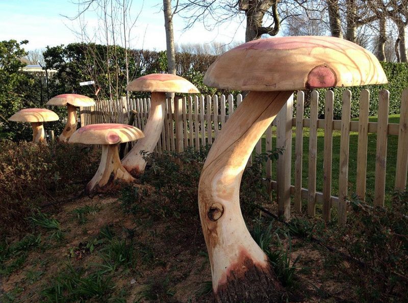 Mushroom Sculptures Matthew Crabb Chainsaw Artist