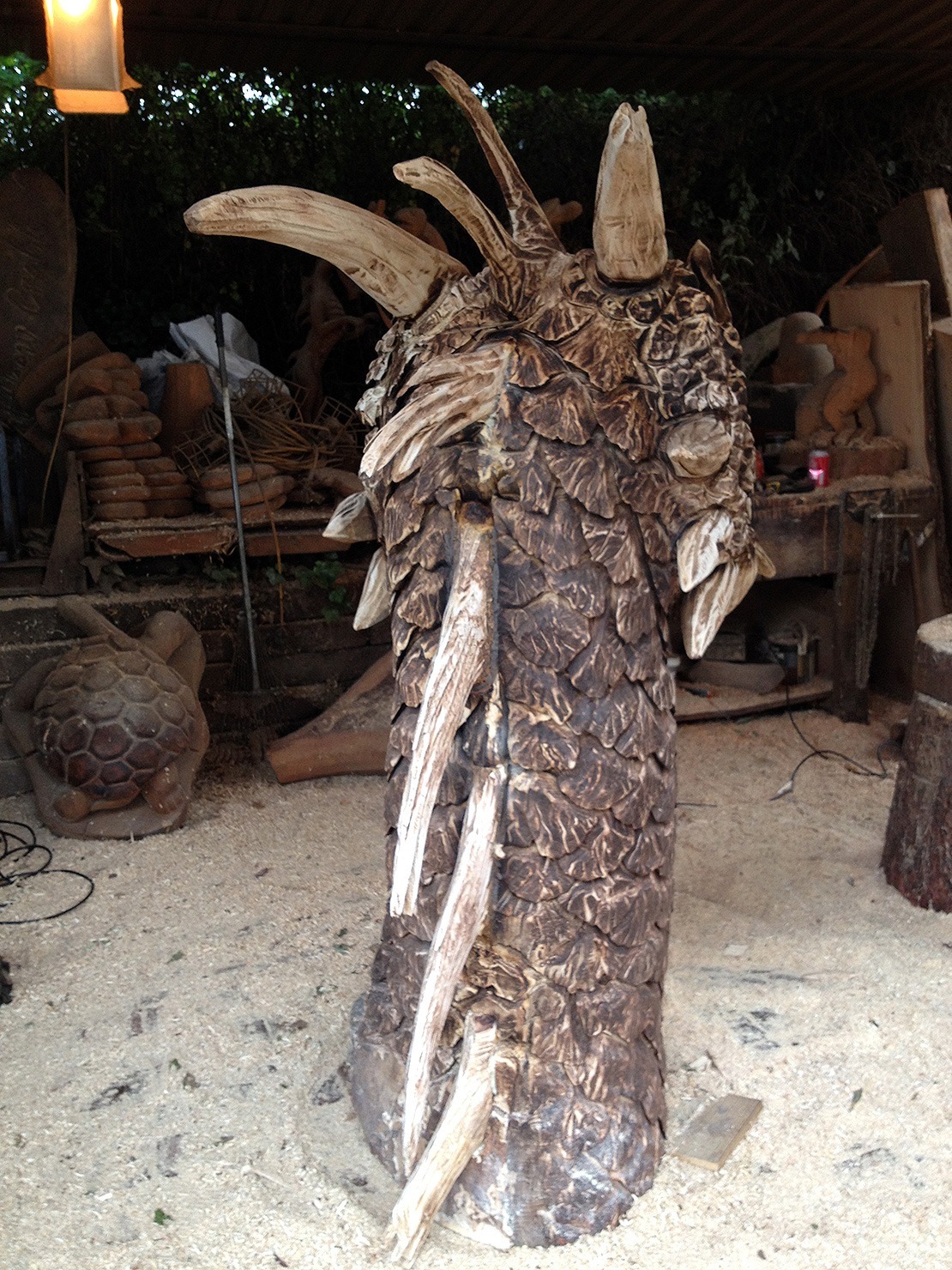 Dragon head sculpture