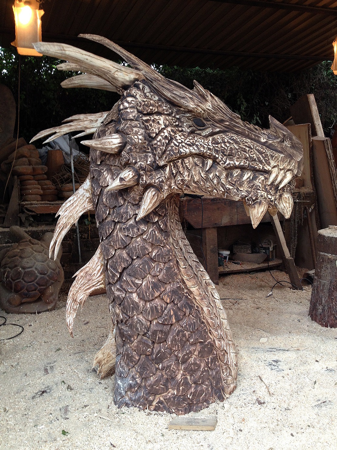Dragon head sculpture