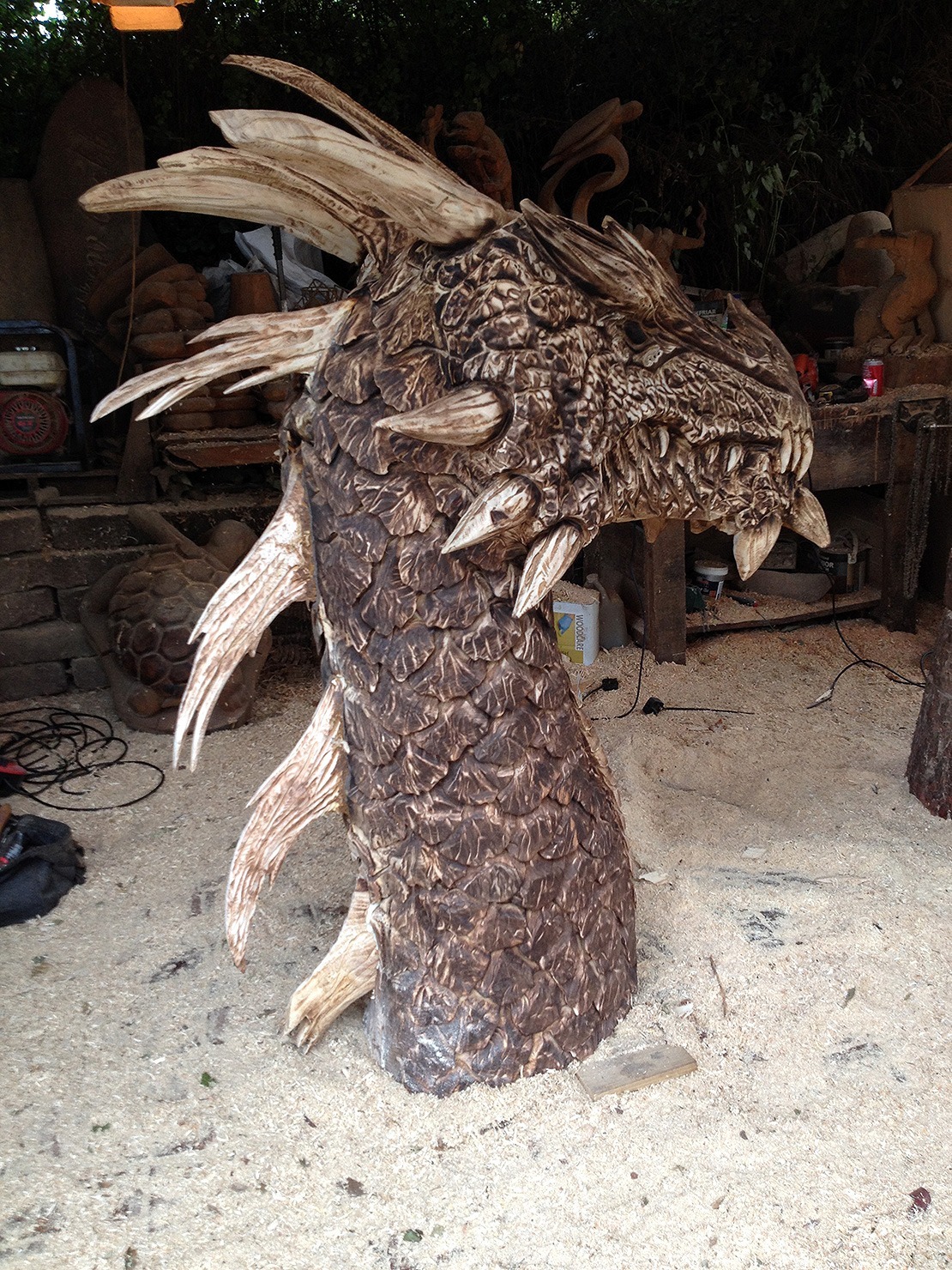 Dragon head sculpture