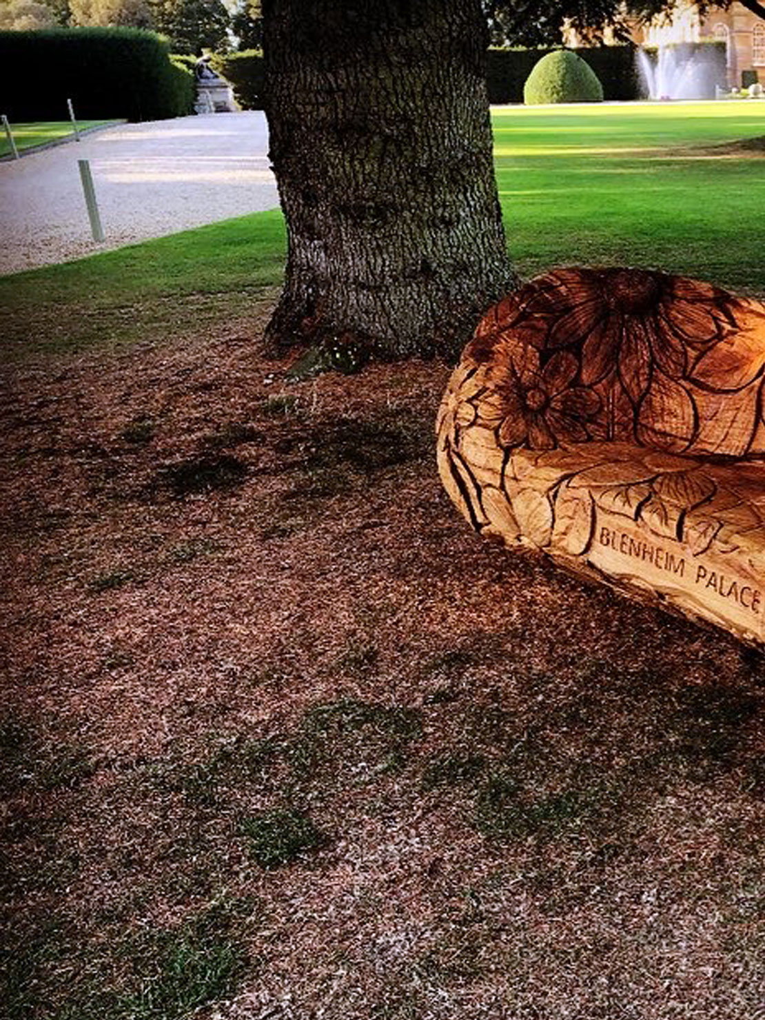Floral bench at Blenheim Palace