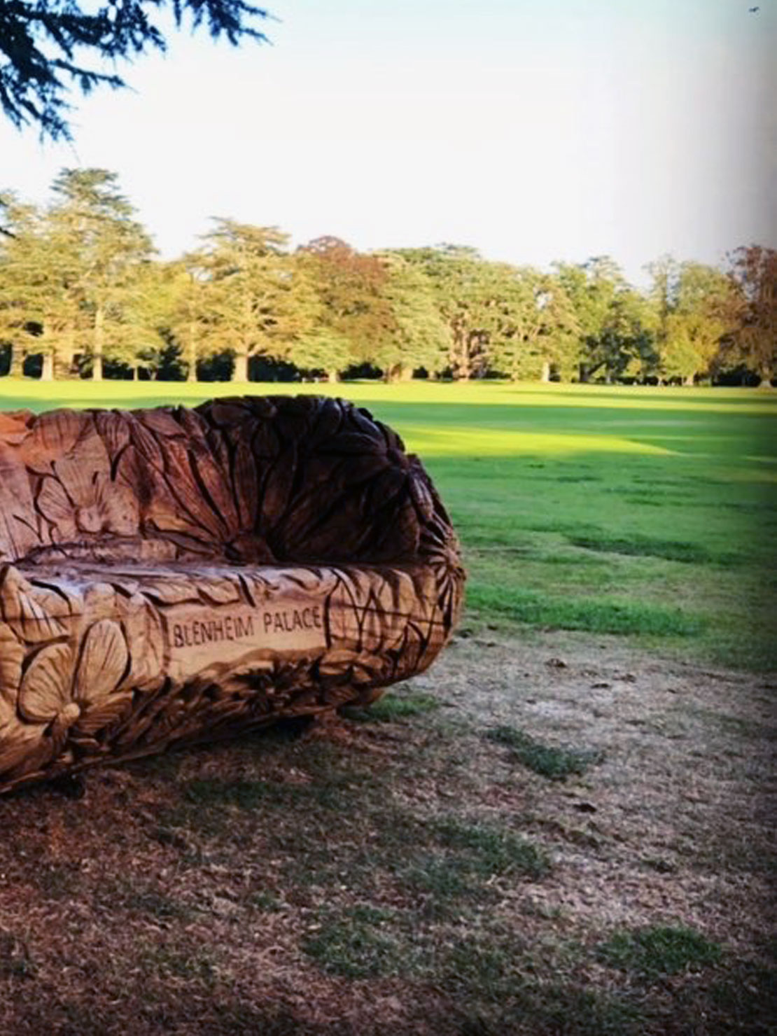Floral bench at Blenheim Palace