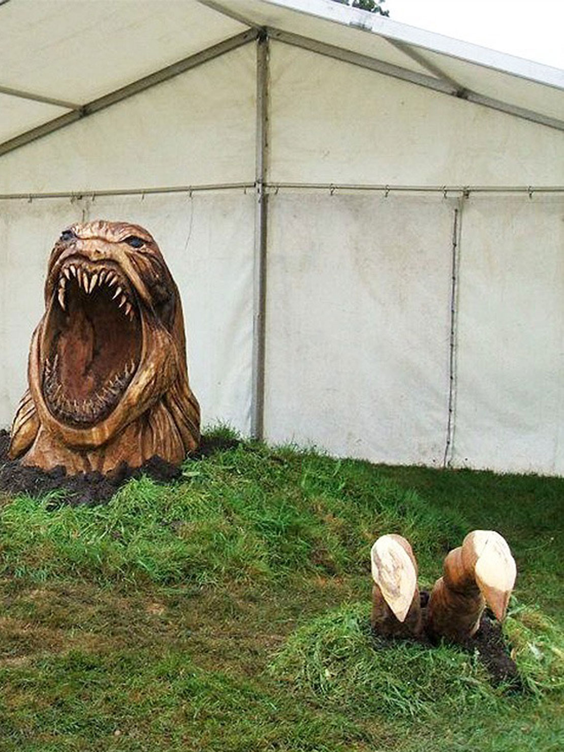 Kraken rising sculpture