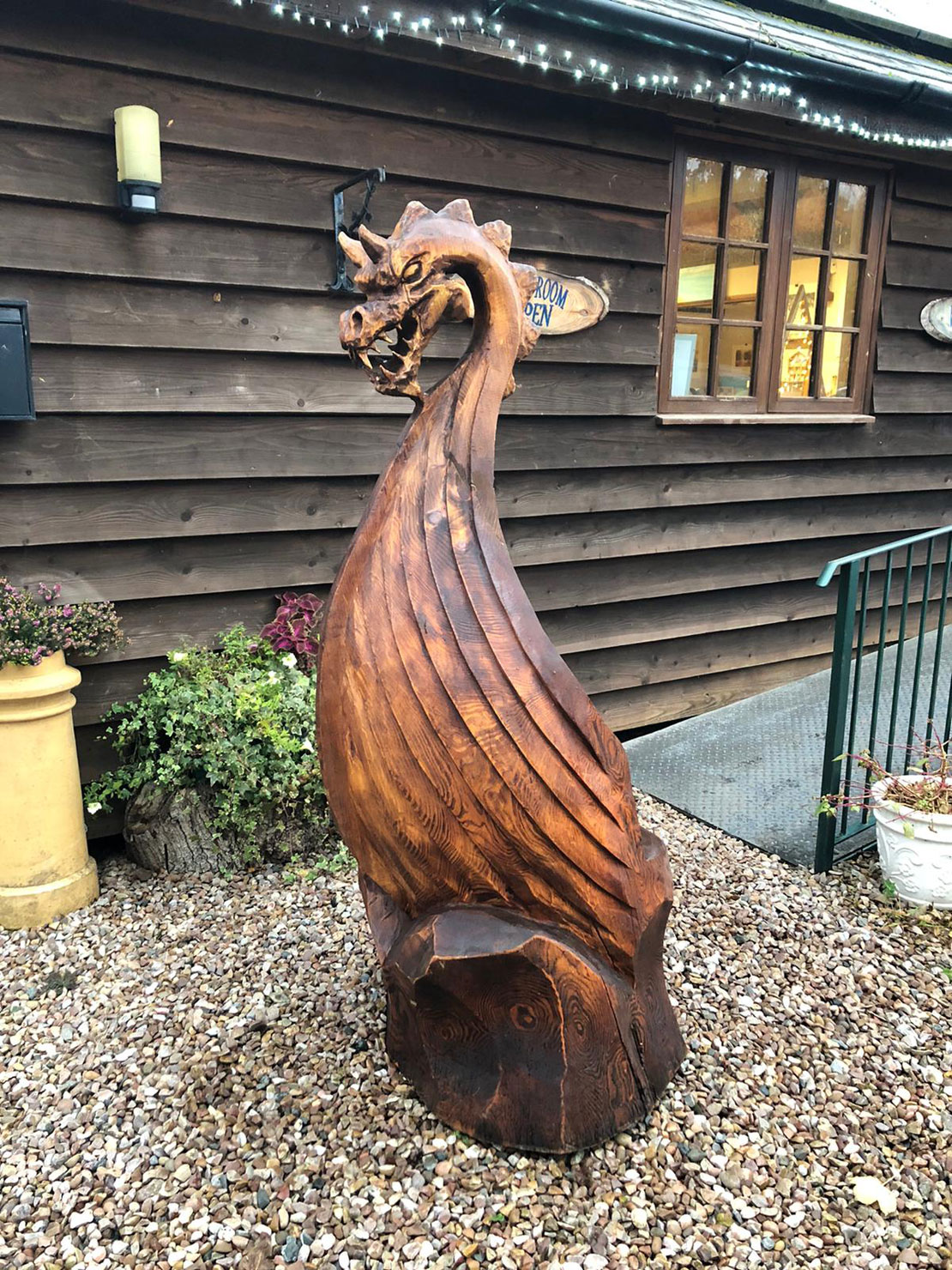 Viking Longship chair carved by Matthew Crabb Tree Carving Artist