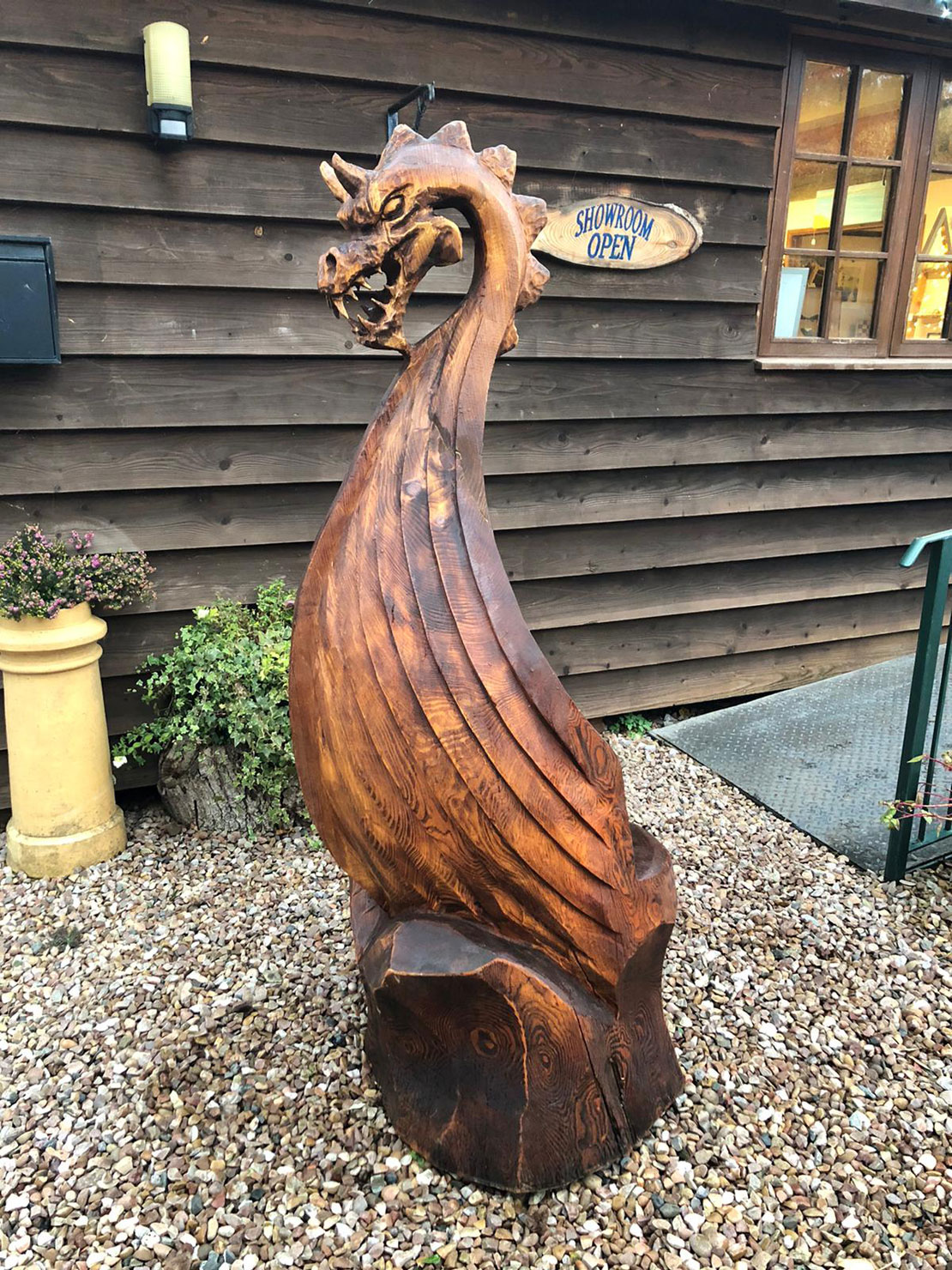 Viking Longship throne carved by Matthew Crabb Tree Carving Artist